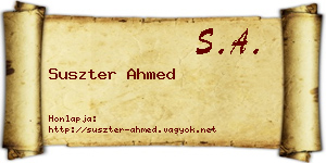 Suszter Ahmed névjegykártya